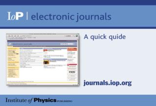 Welcome! A quick guide to IOP’s Electronic Journals Contact us