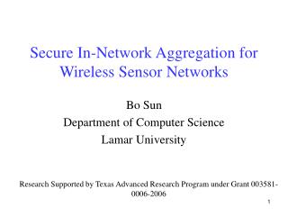 Secure In-Network Aggregation for Wireless Sensor Networks