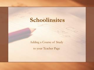 Schoolinsites