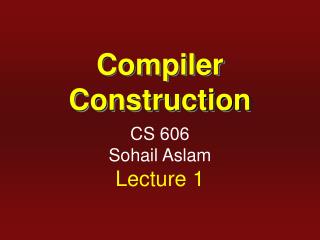 Compiler Construction