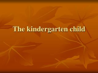 The kindergarten child
