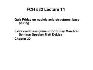 FCH 532 Lecture 14