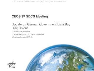 CEOS 3 rd SDCG Meeting