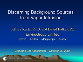 Discerning Background Sources from Vapor Intrusion