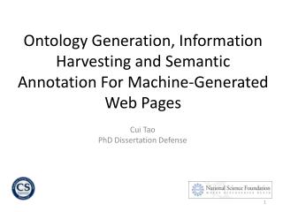 Cui Tao PhD Dissertation Defense