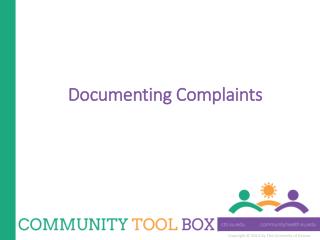 Documenting Complaints