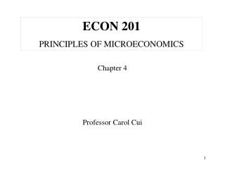 ECON 201 PRINCIPLES OF MICROECONOMICS