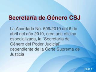 Secretaría de Género CSJ