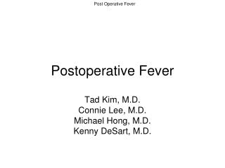 Postoperative Fever