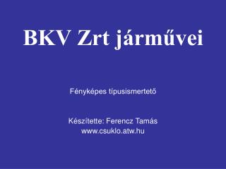 BKV Zrt járművei