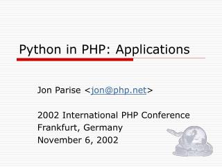 Python in PHP: Applications