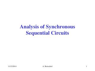 Analysis of Synchronous Sequential Circuits