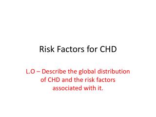 Risk Factors for CHD