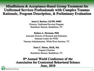 James S. Bastien, LICSW, MHD Director, Uniformed Services Program