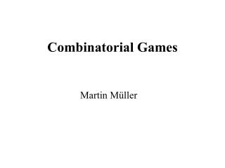 Combinatorial Games