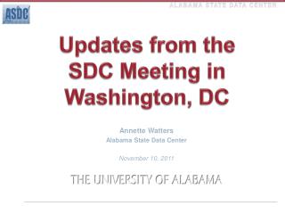 Updates from the SDC Meeting in Washington, DC