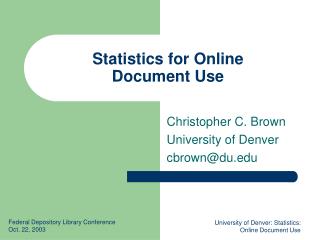 Statistics for Online Document Use