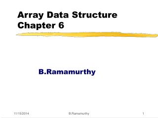 Array Data Structure Chapter 6