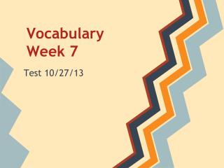 Vocabulary Week 7