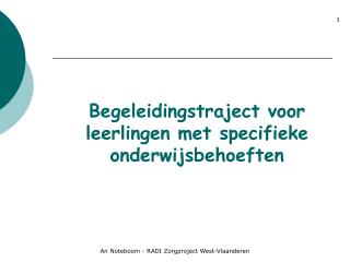 Begeleidingstraject voor leerlingen met specifieke onderwijsbehoeften