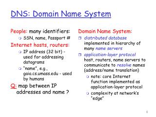 DNS: Domain Name System