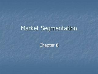 Market Segmentation