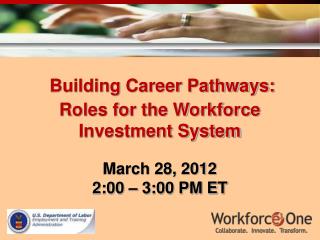 Building Career Pathways: Roles for the Workforce Investment System March 28, 2012