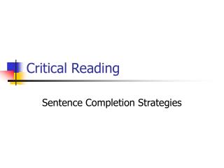 Critical Reading