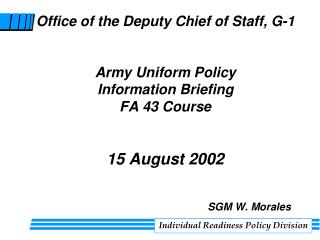 Individual Readiness Policy Division