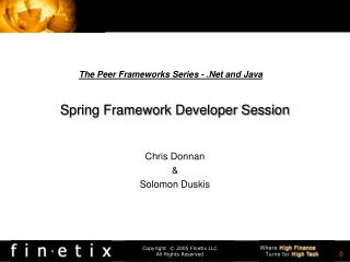 Spring Framework Developer Session