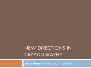 New Directions In Cryptography