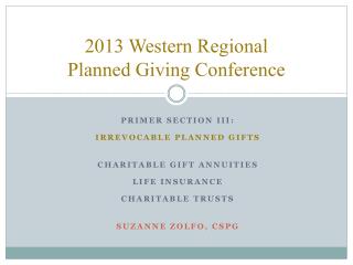 2013 Western Regional Planned Giving Conference