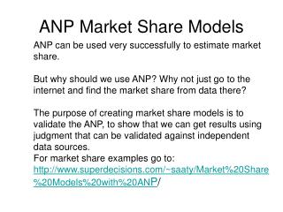 ANP Market Share Models