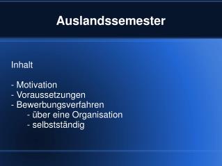 Auslandssemester