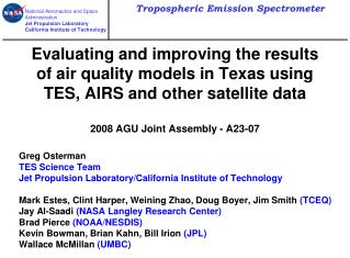 Greg Osterman TES Science Team Jet Propulsion Laboratory/California Institute of Technology