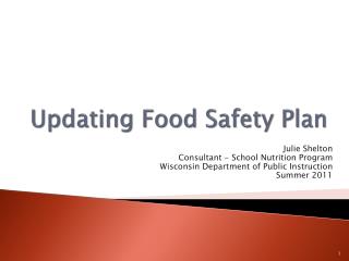 Updating Food Safety Plan