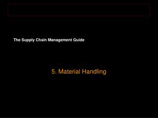 The Supply Chain Management Guide