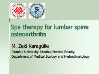 Spa therapy for lumbar spine osteoarthritis