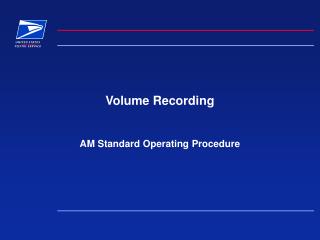 Volume Recording