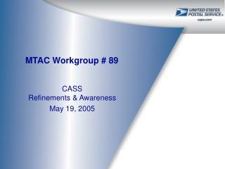 MTAC Workgroup # 89