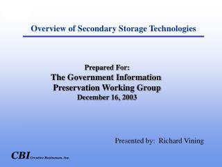 Overview of Secondary Storage Technologies