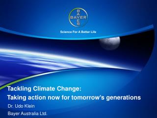 Tackling Climate Change: Taking action now for tomorrow’s generations