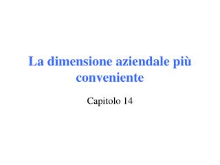 La dimensione aziendale più conveniente