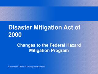 Disaster Mitigation Act of 2000