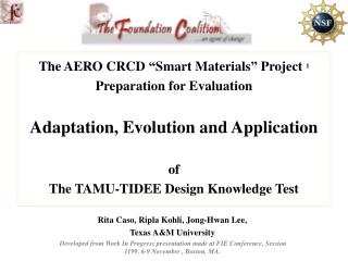 The AERO CRCD “Smart Materials” Project 1 Preparation for Evaluation