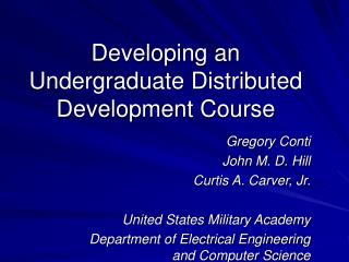 Developing an Undergraduate Distributed Development Course