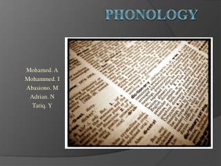 Phonology