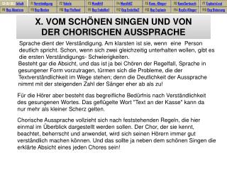 X. VOM SCHÖNEN SINGEN UND VON DER CHORISCHEN AUSSPRACHE