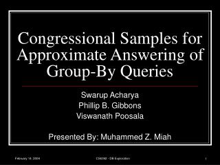 Congressional Samples for Approximate Answering of Group-By Queries