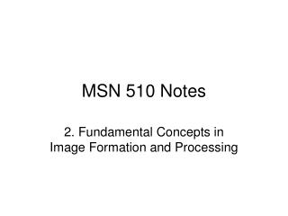MSN 510 Notes